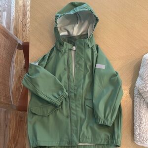 h&m kids 3/4T green rain coat jacket